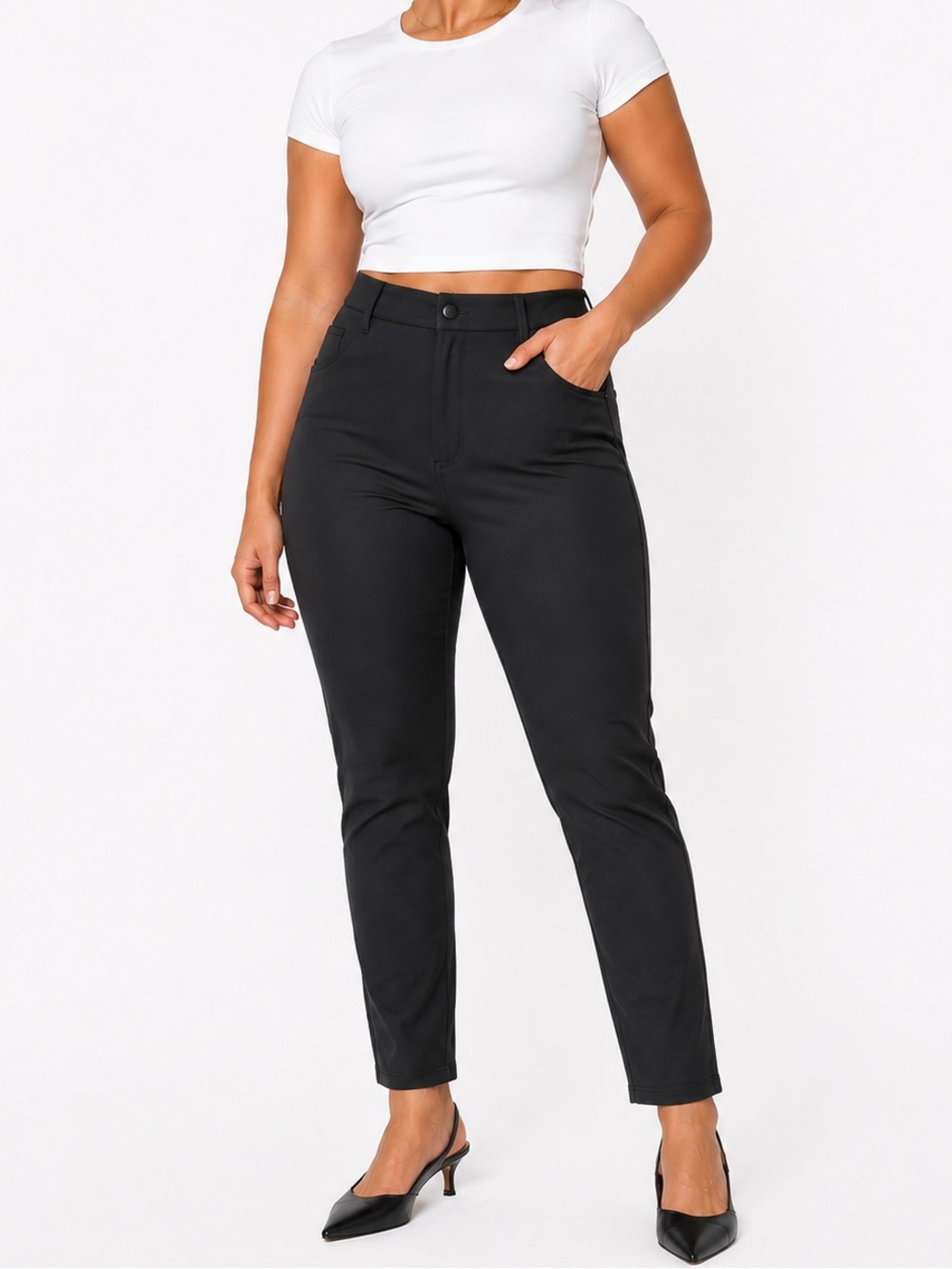 Good American Compression Shine Straight Leg Crop size 12